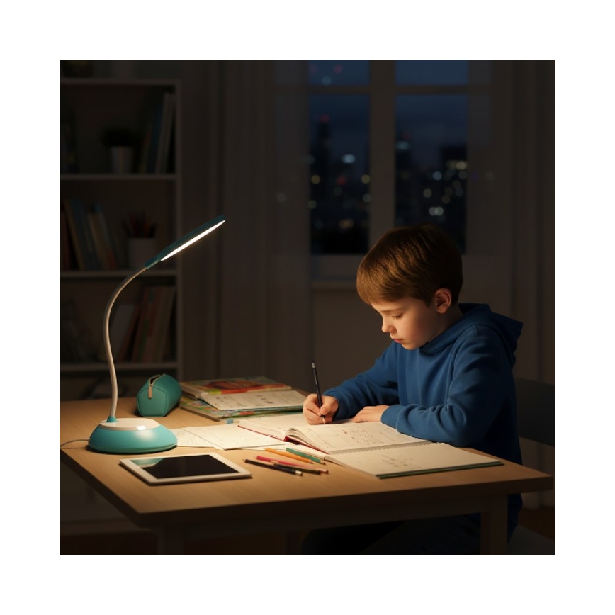 LED Dimmable rechargeable table lamp VISUA LED/5W/5V 3000-5000K 1200 mAh blue