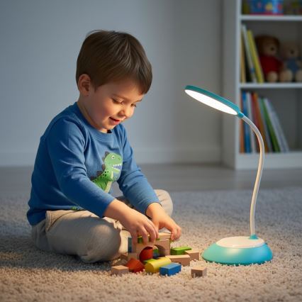 LED Dimmable rechargeable table lamp VISUA LED/5W/5V 3000-5000K 1200 mAh blue