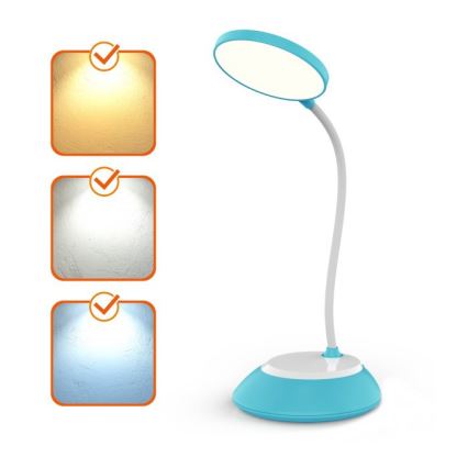 LED Dimmable rechargeable table lamp VISUA LED/5W/5V 3000-5000K 1200 mAh blue