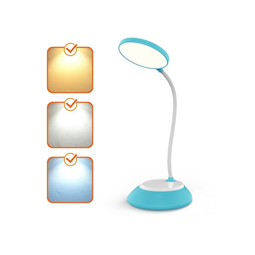 LED Dimmable rechargeable table lamp VISUA LED/5W/5V 3000-5000K 1200 mAh blue