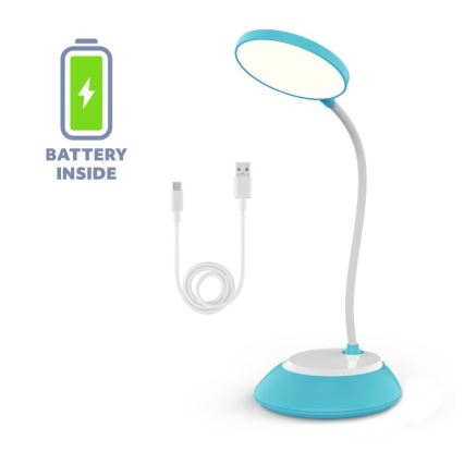 LED Dimmable rechargeable table lamp VISUA LED/5W/5V 3000-5000K 1200 mAh blue