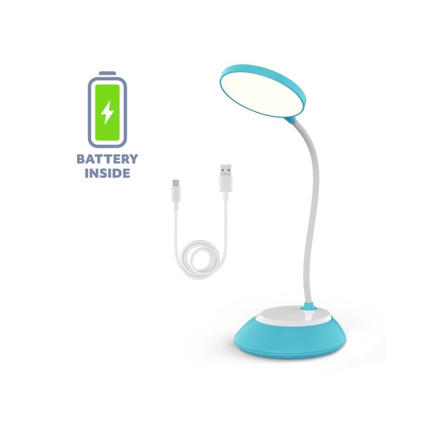 LED Dimmable rechargeable table lamp VISUA LED/5W/5V 3000-5000K 1200 mAh blue