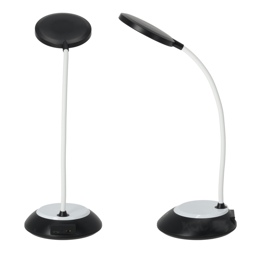 LED Dimmable rechargeable table lamp VISUA LED/5W/5V 3000-5000K 1200 mAh black