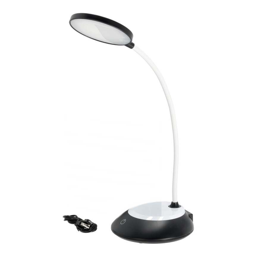 LED Dimmable rechargeable table lamp VISUA LED/5W/5V 3000-5000K 1200 mAh black