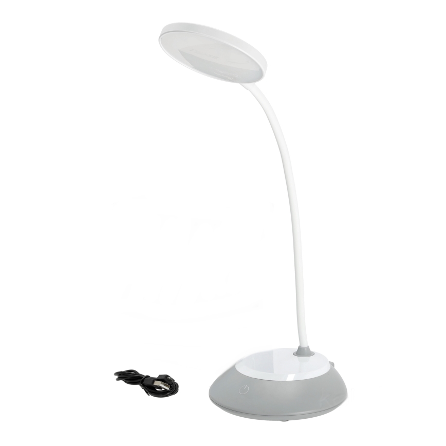LED Dimmable rechargeable table lamp VISUA LED/5W/5V 3000-5000K 1200 mAh grey