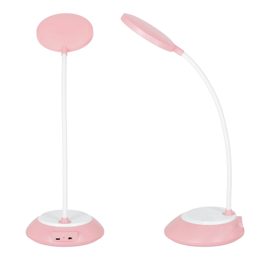 LED Dimmable rechargeable table lamp VISUA LED/5W/5V 3000-5000K 1200 mAh pink