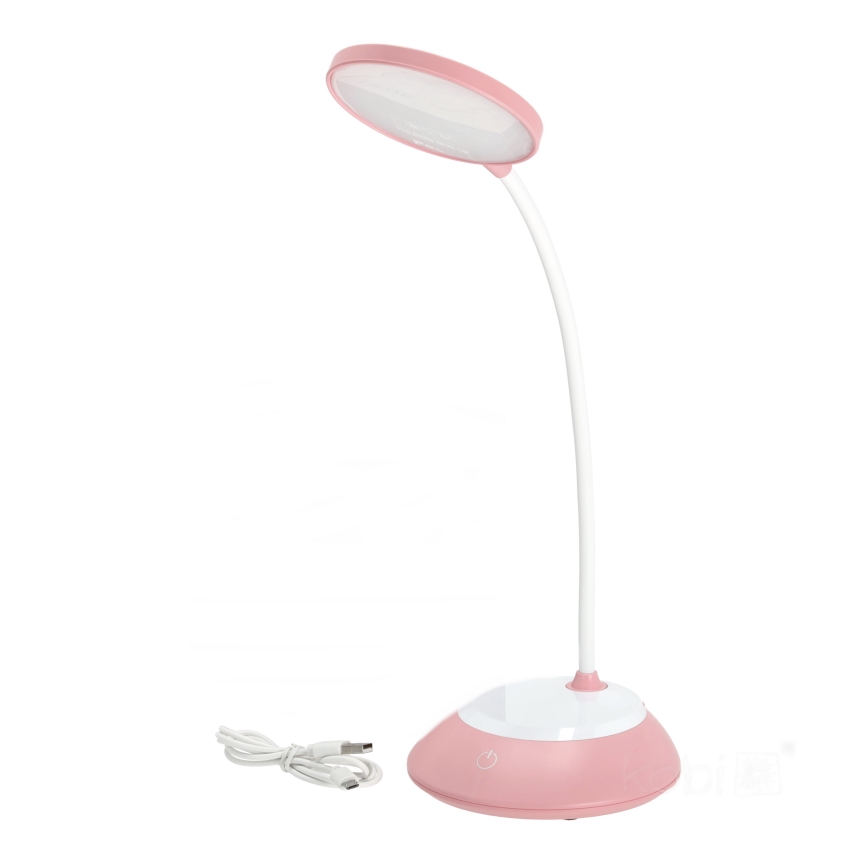 LED Dimmable rechargeable table lamp VISUA LED/5W/5V 3000-5000K 1200 mAh pink
