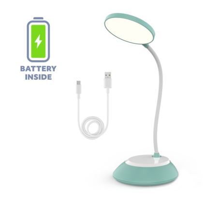 LED Dimmable rechargeable table lamp VISUA LED/5W/5V 3000-5000K 1200 mAh turquoise