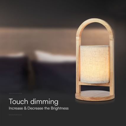 LED Dimmable rechargeable touch table lamp LED/1,5W/5V 3000K 1800 mAh beige