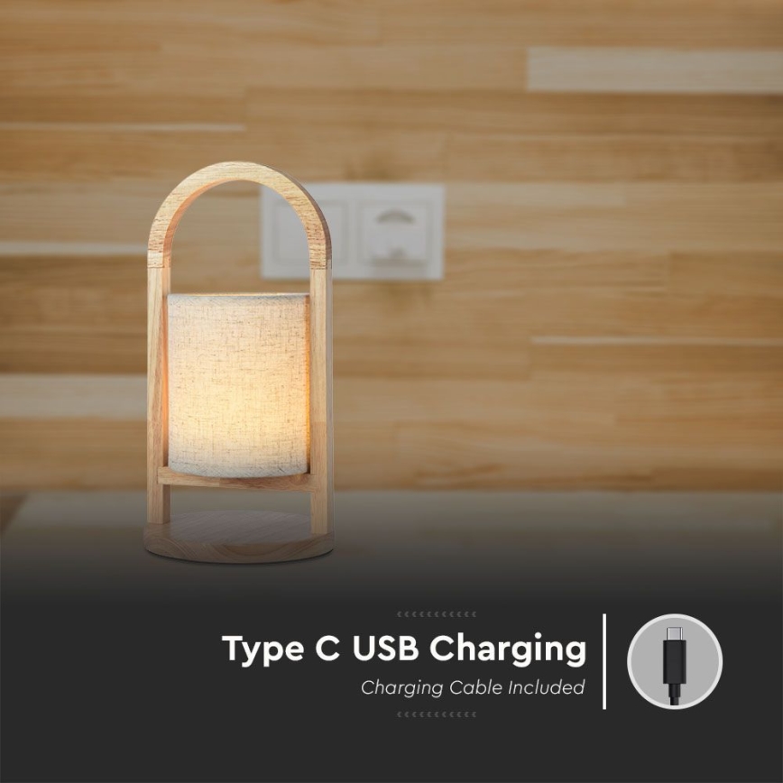 LED Dimmable rechargeable touch table lamp LED/1,5W/5V 3000K 1800 mAh beige