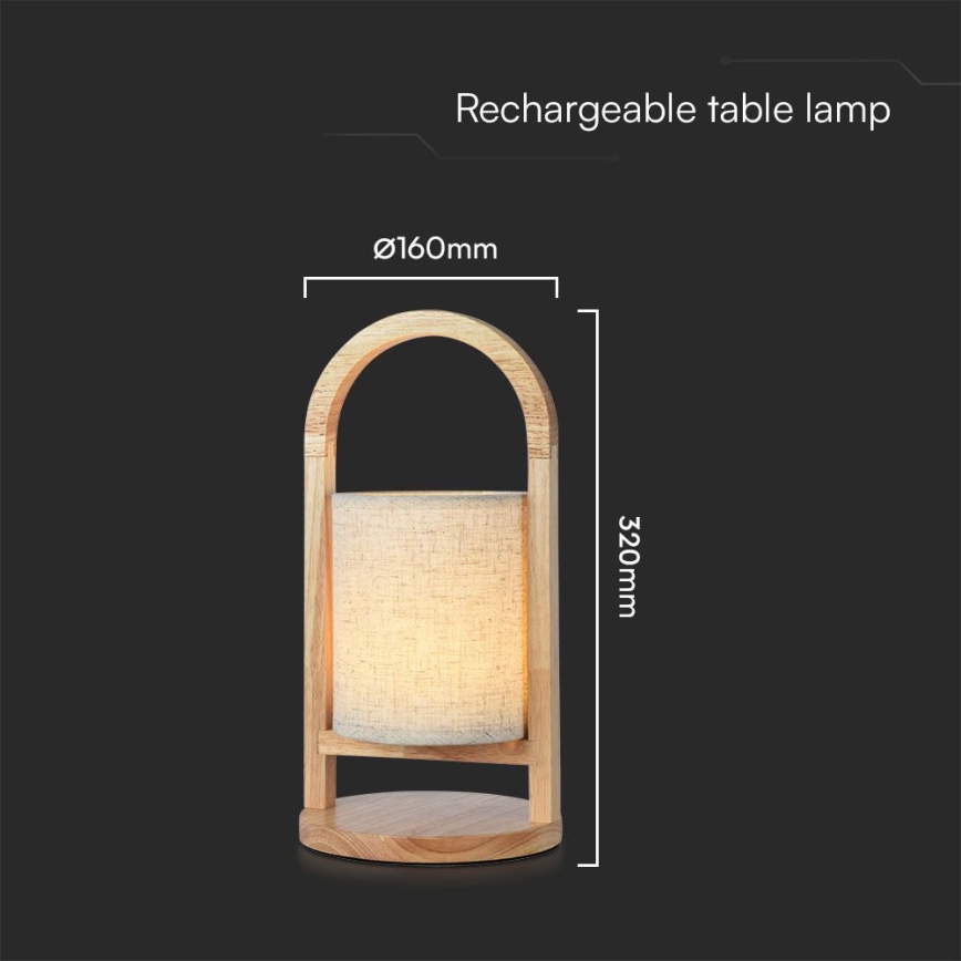 LED Dimmable rechargeable touch table lamp LED/1,5W/5V 3000K 1800 mAh beige