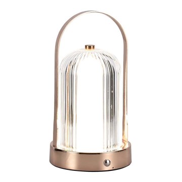 LED Dimmable rechargeable touch table lamp LED/1W/5V 3000-6000K 1800 mAh copper