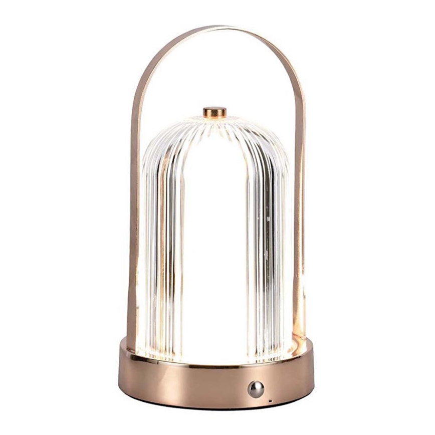 LED Dimmable rechargeable touch table lamp LED/1W/5V 3000-6000K 1800 mAh copper