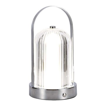 LED Dimmable rechargeable touch table lamp LED/1W/5V 3000-6000K 1800 mAh matte chrome