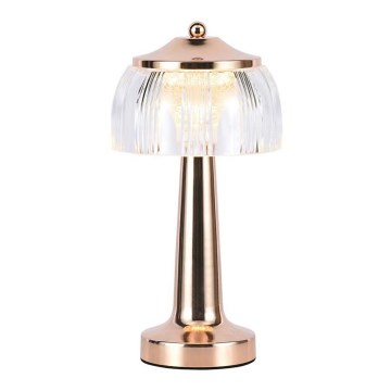 LED Dimmable rechargeable touch table lamp LED/1W/5V 3000-6000K 1800 mAh Rose gold