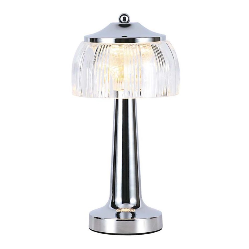 LED Dimmable rechargeable touch table lamp LED/1W/5V 3000-6000K 1800 mAh shiny chrome