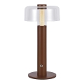 LED Dimmable rechargeable touch table lamp LED/1W/5V 3000K 1800 mAh brown