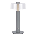 LED Dimmable rechargeable touch table lamp LED/1W/5V 3000K 1800 mAh grey