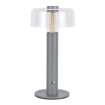 LED Dimmable rechargeable touch table lamp LED/1W/5V 3000K 1800 mAh grey
