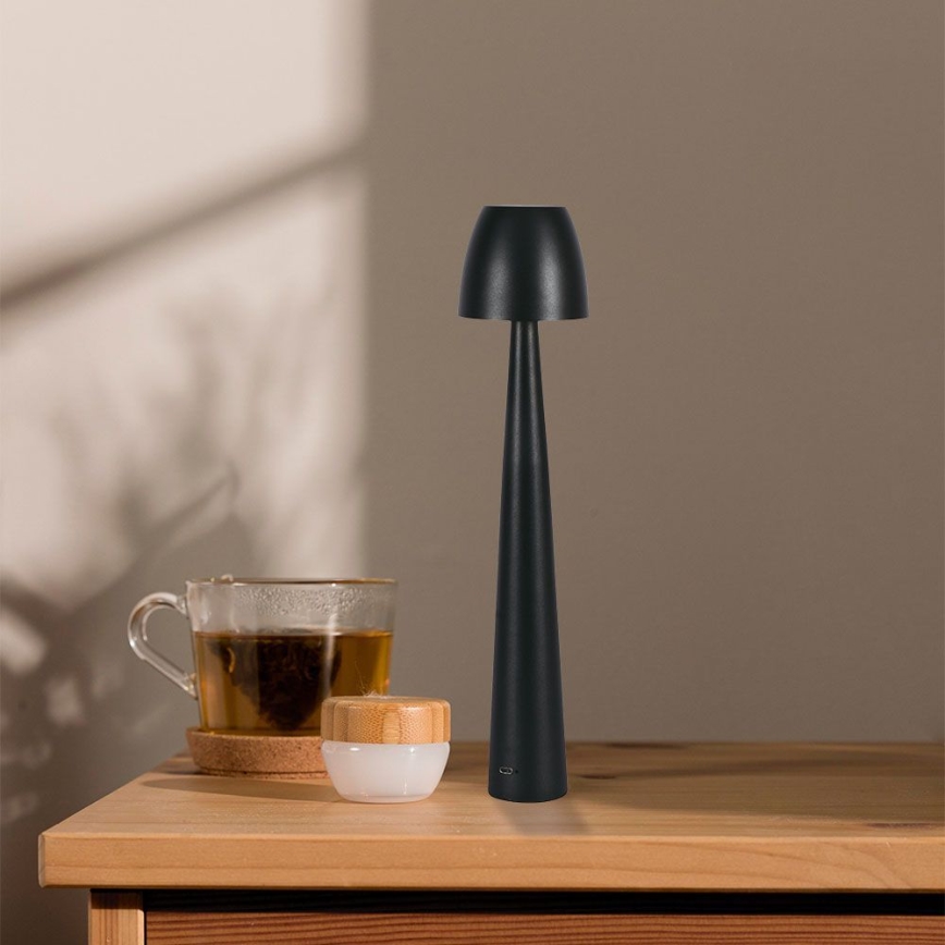 LED Dimmable rechargeable touch table lamp LED/3W/5V 3000-6000K 1800 mAh black