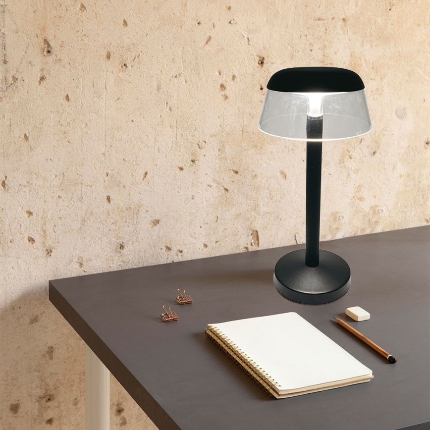 LED Dimmable rechargeable touch table lamp LED/3W/5V 3000-6000K 1800 mAh black