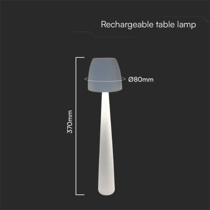 LED Dimmable rechargeable touch table lamp LED/3W/5V 3000-6000K 1800 mAh white