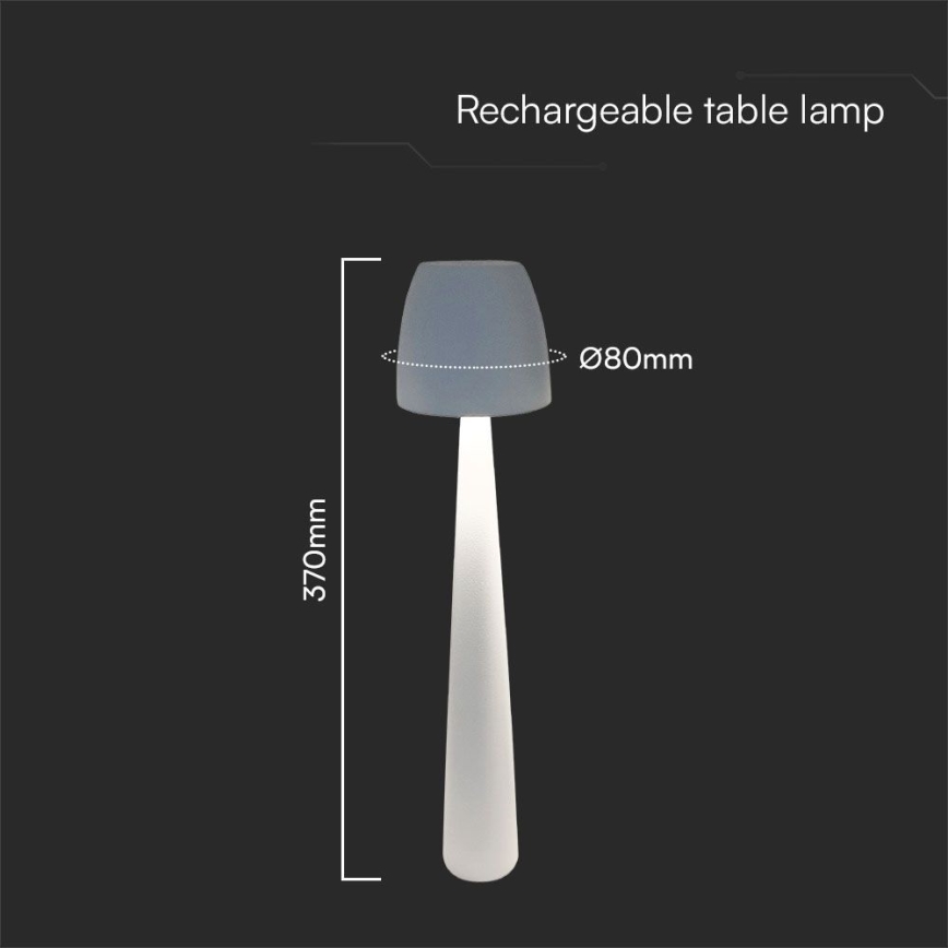 LED Dimmable rechargeable touch table lamp LED/3W/5V 3000-6000K 1800 mAh white