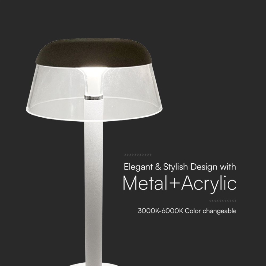 LED Dimmable rechargeable touch table lamp LED/3W/5V 3000-6000K 1800 mAh white