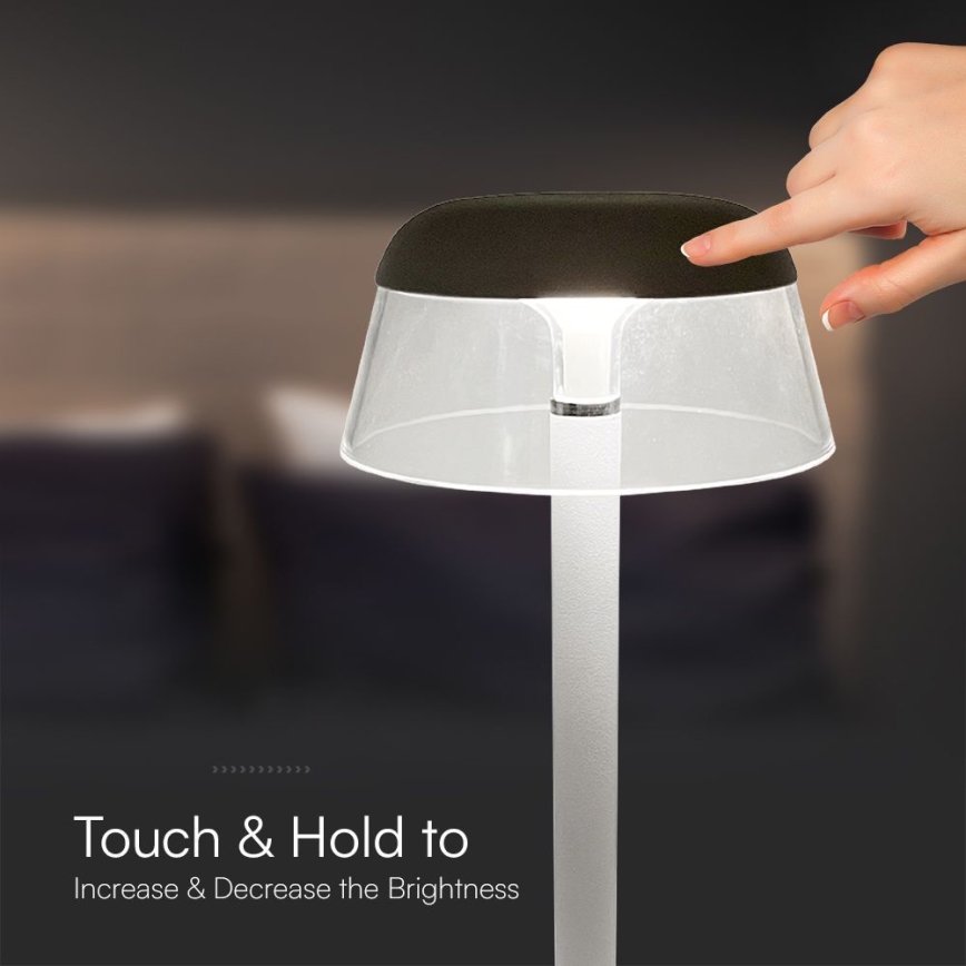 LED Dimmable rechargeable touch table lamp LED/3W/5V 3000-6000K 1800 mAh white