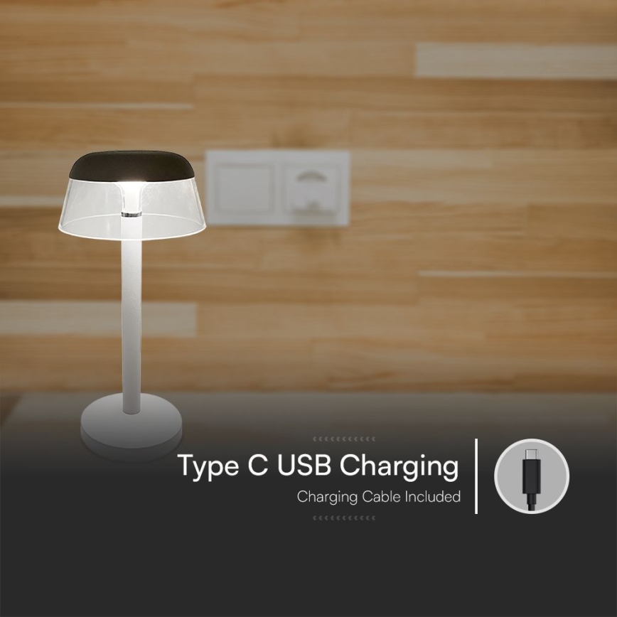 LED Dimmable rechargeable touch table lamp LED/3W/5V 3000-6000K 1800 mAh white