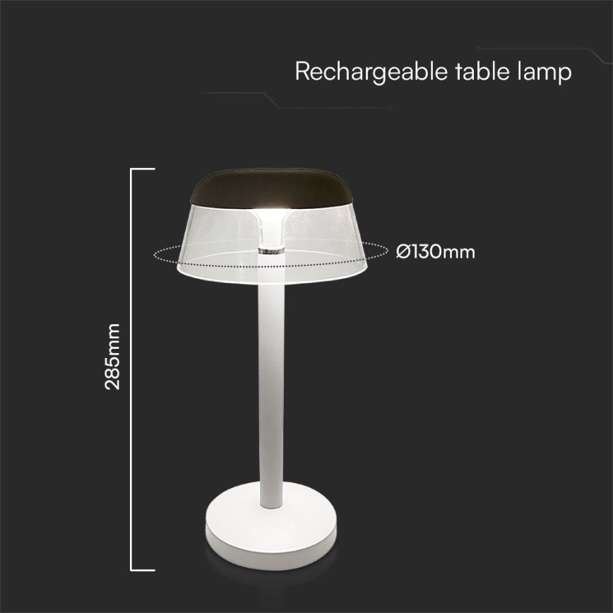LED Dimmable rechargeable touch table lamp LED/3W/5V 3000-6000K 1800 mAh white