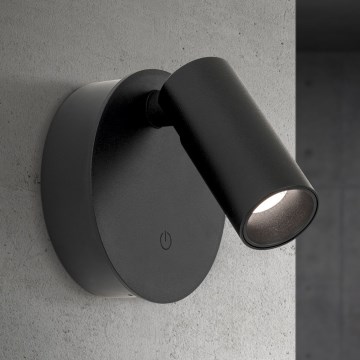 LED Dimmable Rechargeable Touch Wall-Mounted Spotlight LUXY LED/1W/5V 2200 mAh 2700/3000/4000K black