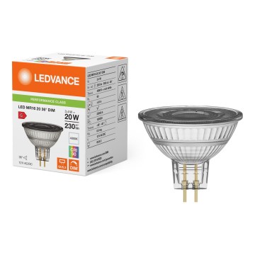 LED Dimmable Reflector Bulb MR16 GU5,3/3,4W/12V 4000K 36° CRI 90 - Ledvance