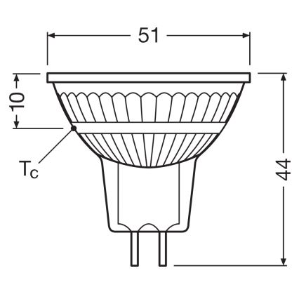 LED Dimmable MR16 Reflector Bulb GU5.3 / 5.3W / 12V 4000K 36° CRI 97 - Ledvance