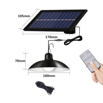 LED Dimmable solar chandelier on a string LED/1,8W/3,7V IP44 6500K 800 mAh + remote control