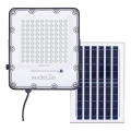 LED Dimmable solar floodlight LED/100W/3,2V 4500K IP65 black + remote control