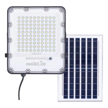 LED Dimmable solar floodlight LED/100W/3,2V 4500K IP65 black + remote control
