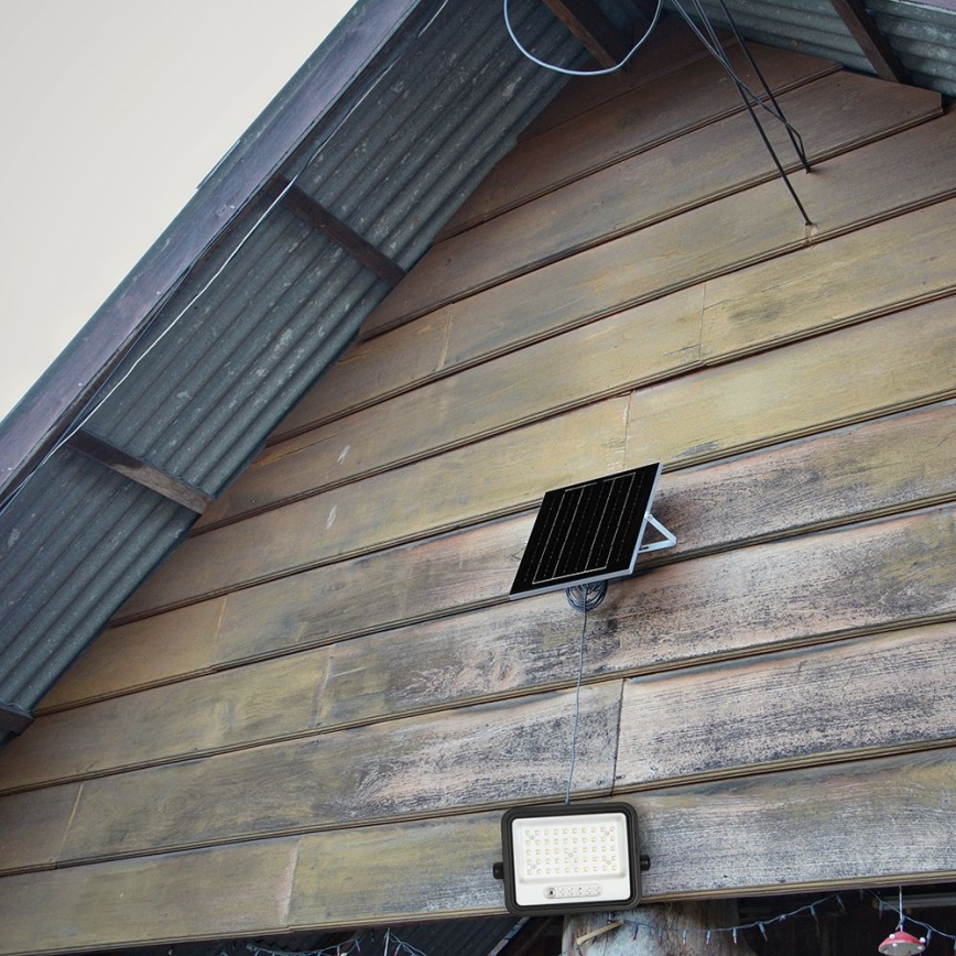 Dimmable LED Solar Floodlight LED/100W/3.2V 2000-8000K IP65 5000 mAh Black + Remote Control