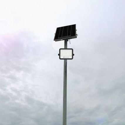 Dimmable LED Solar Floodlight LED/100W/3.2V 2000-8000K IP65 5000 mAh Black + Remote Control