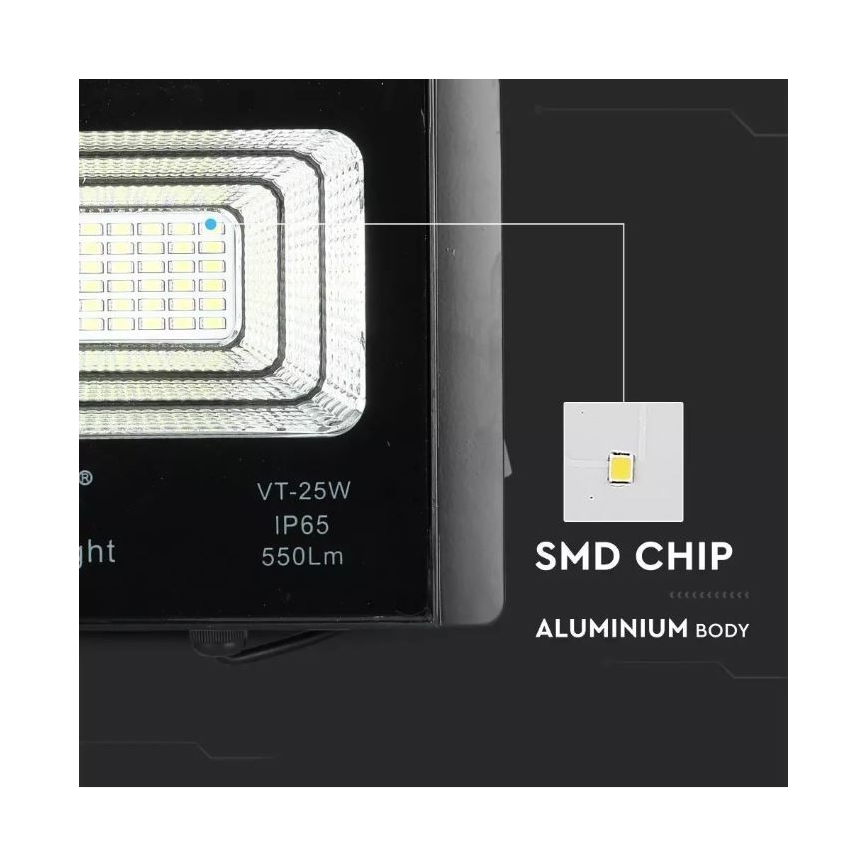 LED Dimmable solar floodlight LED/12W/3,2V 6000K IP65 + remote control