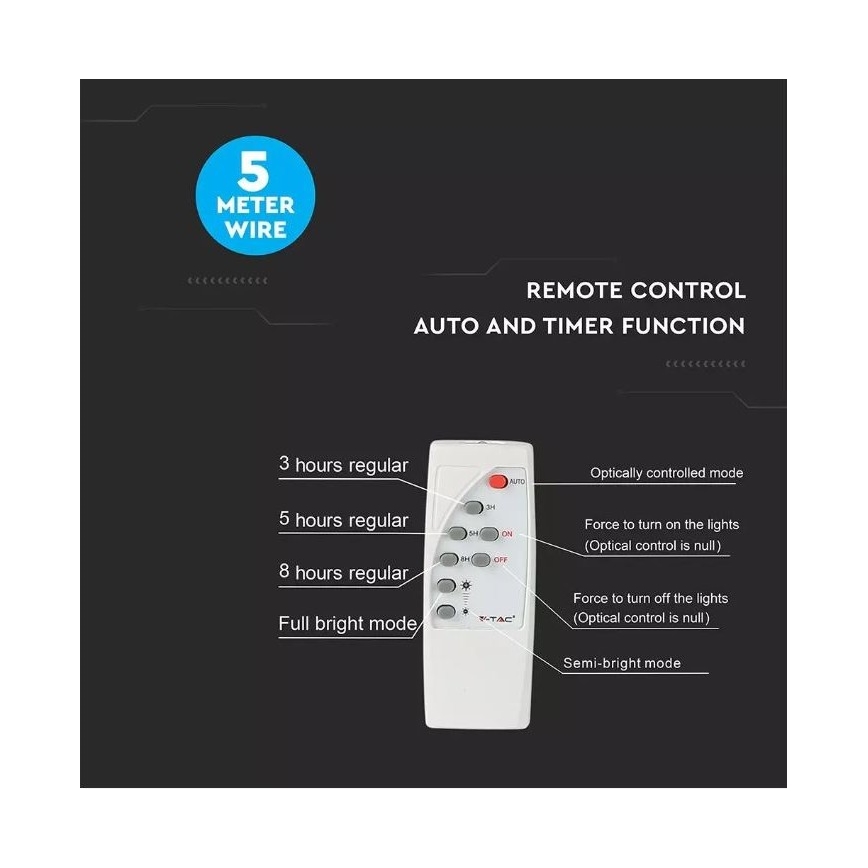 LED Dimmable solar floodlight LED/12W/3,2V 6000K IP65 5000 mAh + remote control