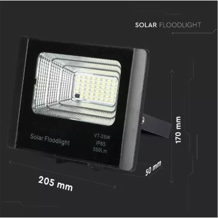 LED Dimmable solar floodlight LED/12W/3,2V 6000K IP65 + remote control