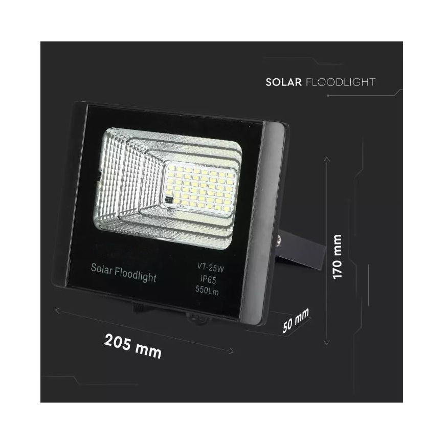 LED Dimmable solar floodlight LED/12W/3,2V 6000K IP65 5000 mAh + remote control