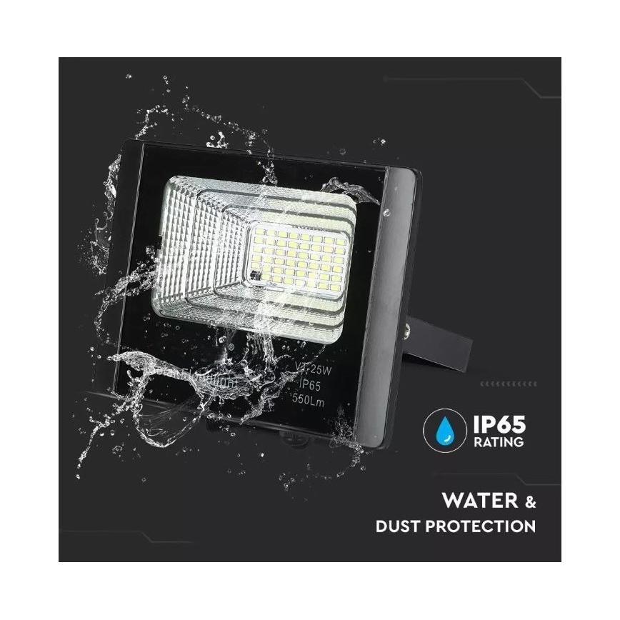 LED Dimmable solar floodlight LED/12W/3,2V 6000K IP65 + remote control