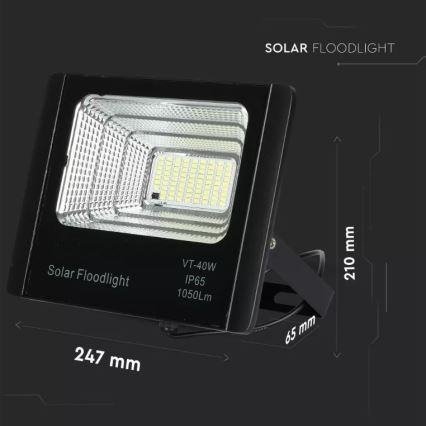 LED Dimmable solar floodlight LED/16W/3,2V 4000K IP65 + remote control