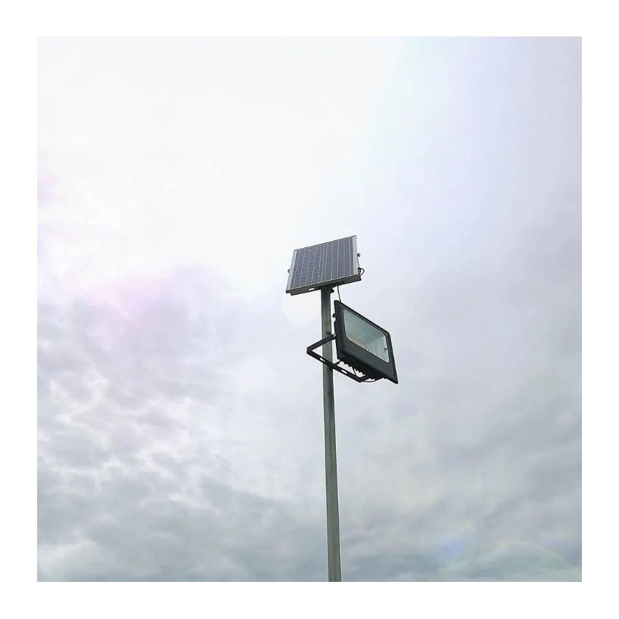 LED Dimmable solar floodlight LED/20W/6,4V 4000K IP65 10000 mAh + remote control