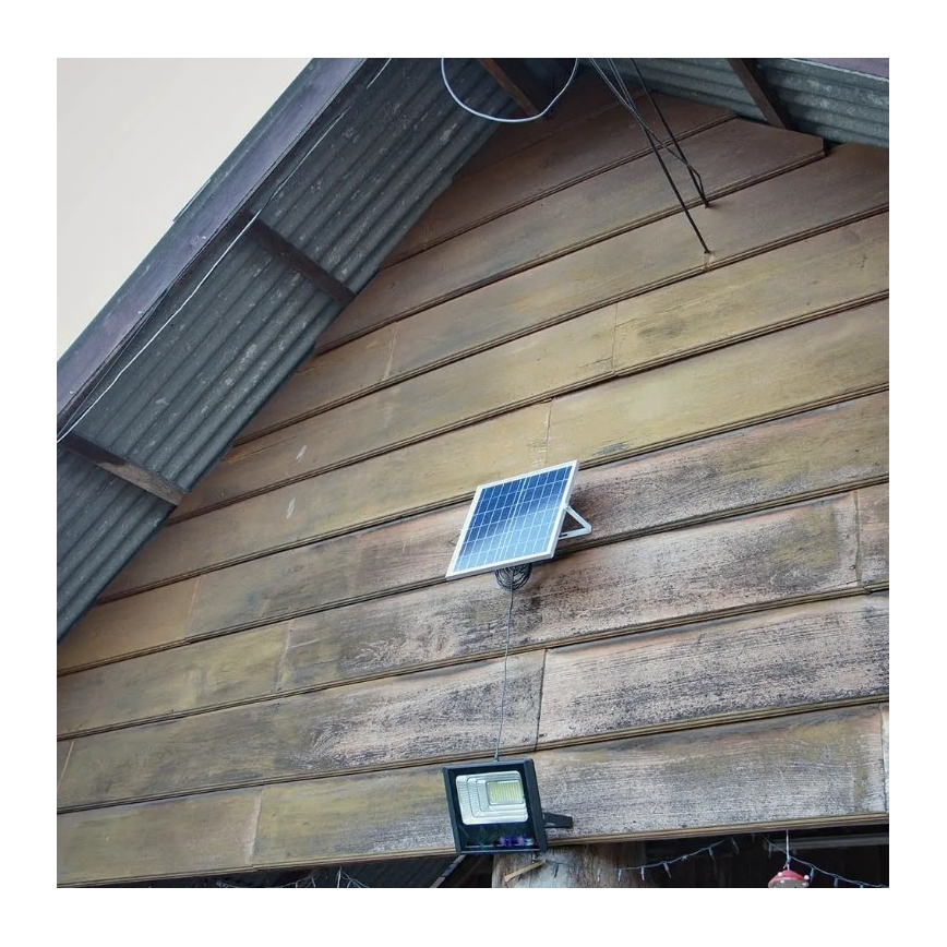 LED Dimmable solar floodlight LED/20W/6,4V 4000K IP65 10000 mAh + remote control