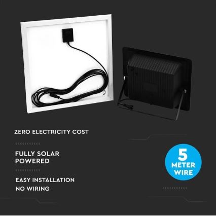 LED Dimmable solar floodlight LED/20W/6,4V 4000K IP65 10000 mAh + remote control