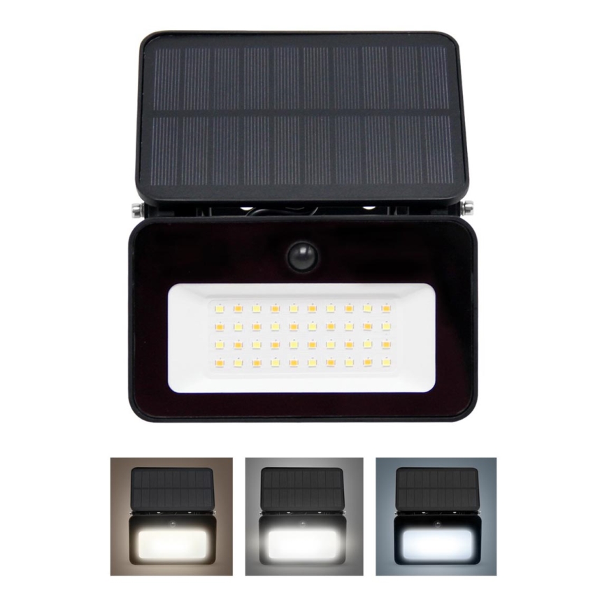 LED Dimmable solar floodlight with a motion and dusk sensor LED/6W/3,7V 2200 mAh 3000/4000/6500K IP65