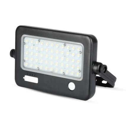 LED Dimmable solar floodlight with a sensor LED/10W/3,7V 4000K IP65 + USB port